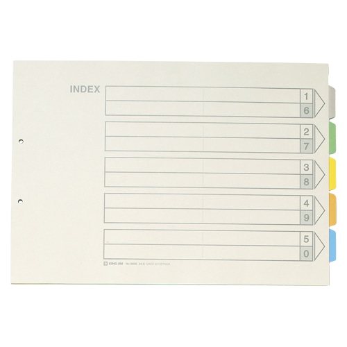 ファイル用インデックス・仕切カード（2穴タイプ）