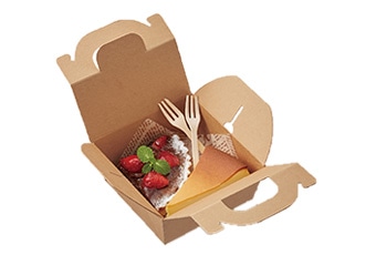シモジマ】カットケーキ用ケーキ箱（取手付） 未晒｜包装用品・店舗 