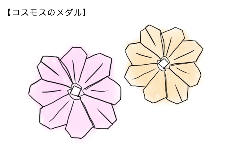 ハートのメダルの折り方