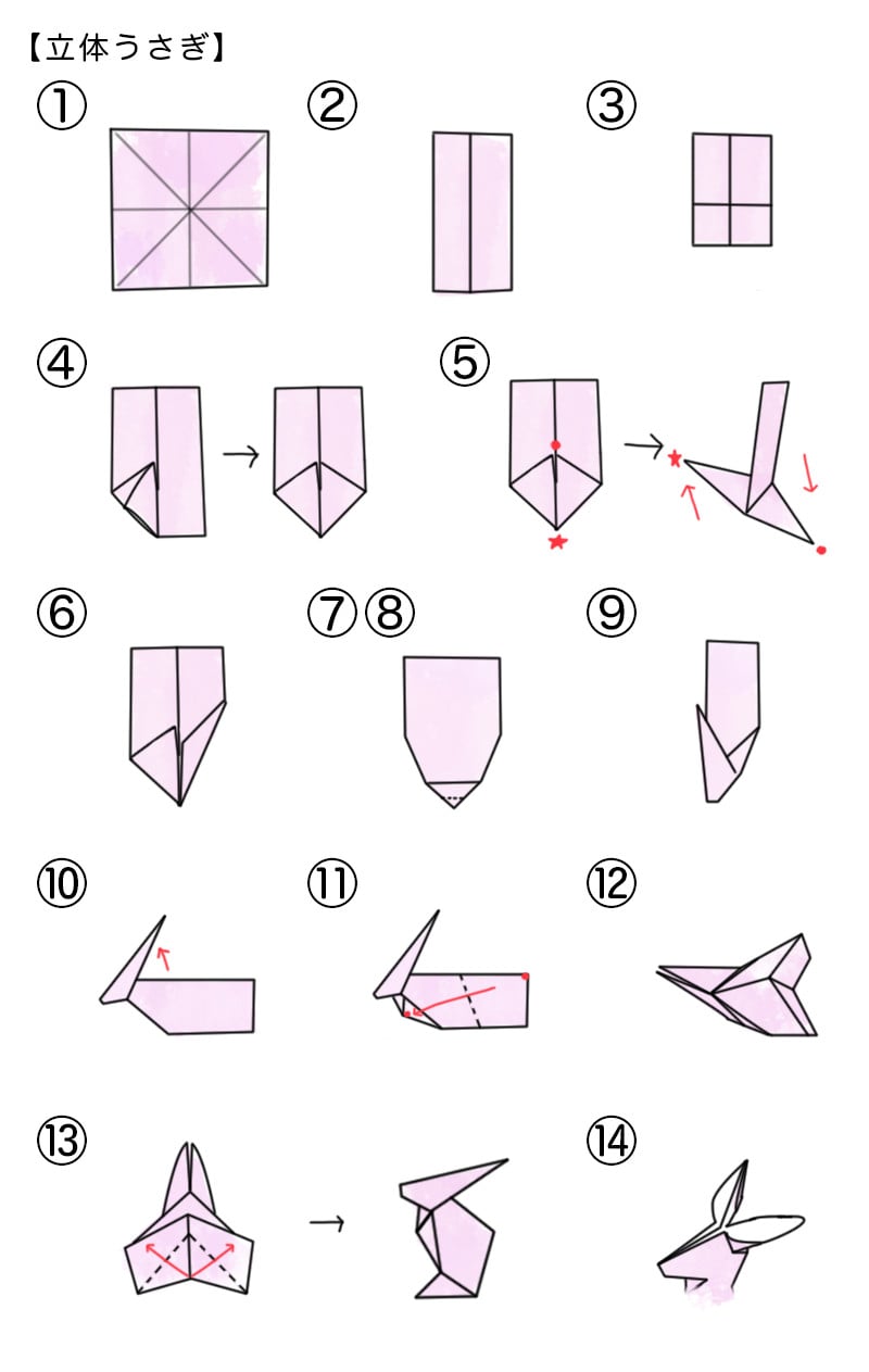 シモジマ オンライン かわいく折ろう 折り紙で作るうさぎの作り方 包装用品 店舗用品の通販サイト