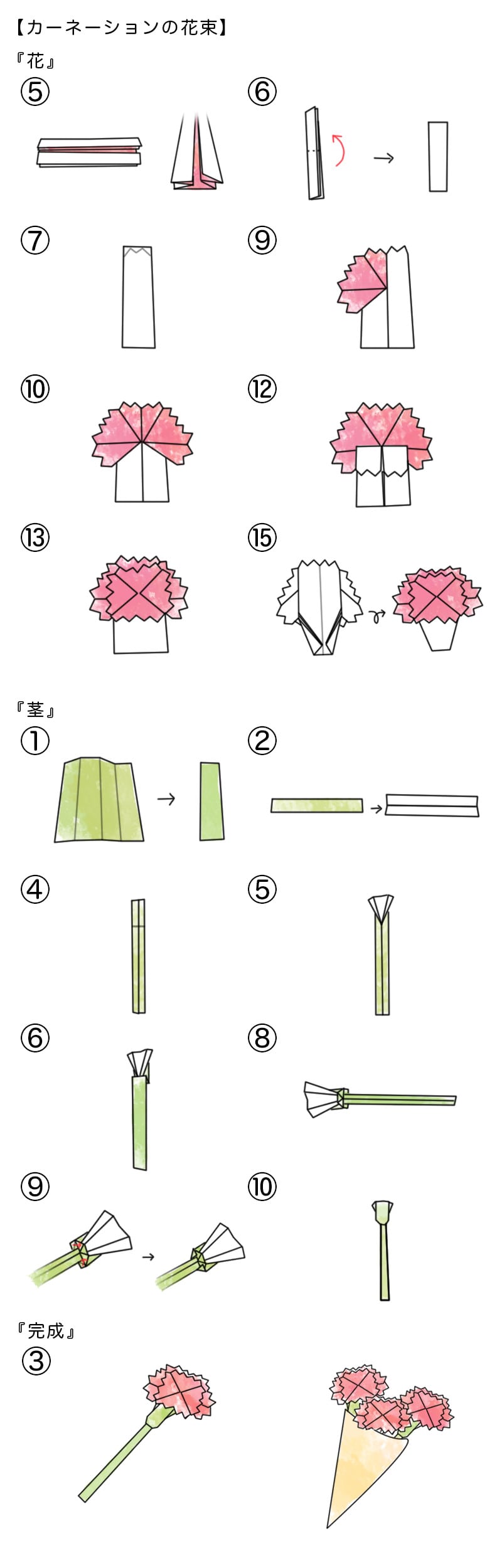 シモジマ オンライン お祝いやイベントごとに 折り紙で作る花束の作り方 包装用品 店舗用品の通販サイト