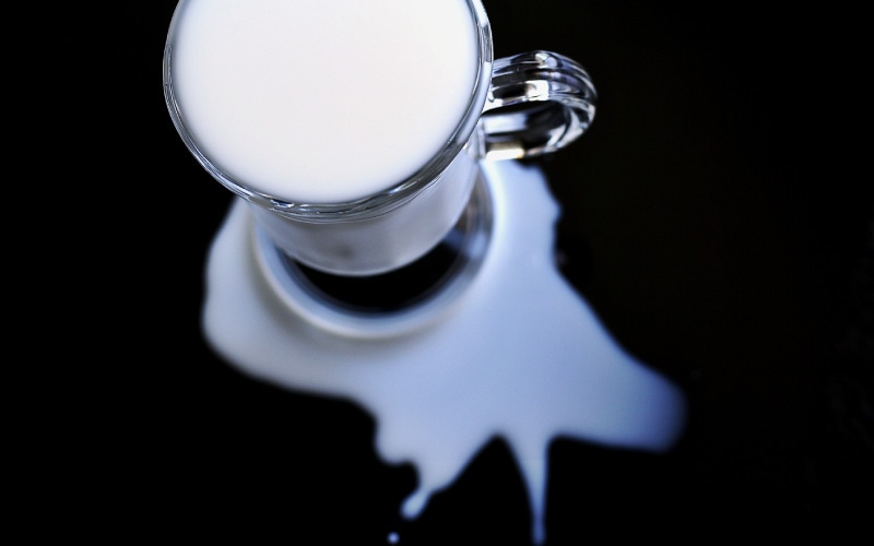 こぼれたドリンク