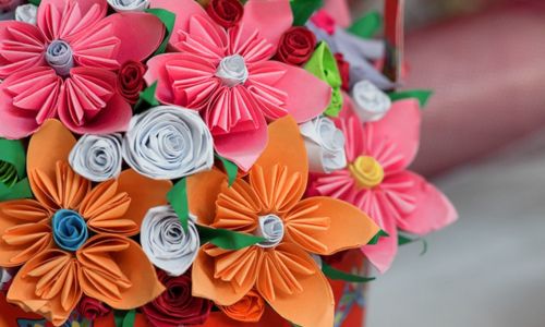 折り紙で作る花束の作り方