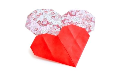 折り紙で作るハートの折り方