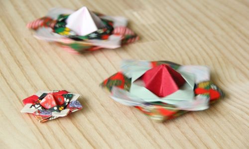 折り紙で作るこまの作り方