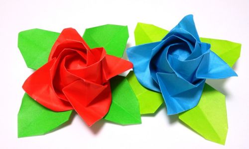 折り紙で作るバラの折り方