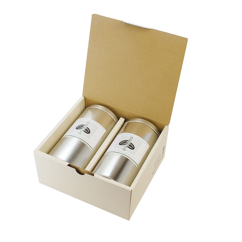 【直送品】 ヤマニパッケージ パームヤシックスギフト箱 防湿リング缶200g×2本用 COT－11　25枚/束（ご注文単位4束）