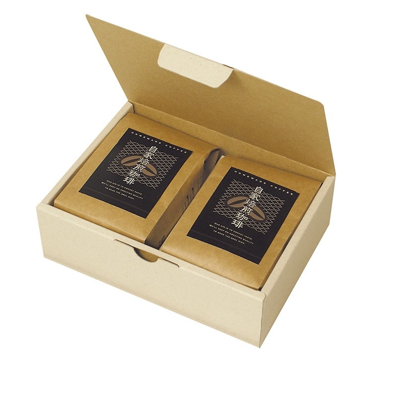 【直送品】 ヤマニパッケージ コーヒーギフトケース　パームヤシックスギフト箱 200g×2ヶ用 COT－16　50枚/束（ご注文単位2束）