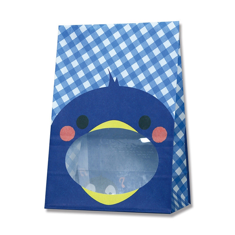 HEIKO 紙袋 窓付袋(内側ラミネート) パックンバッグS1F ペンギン 50枚/袋