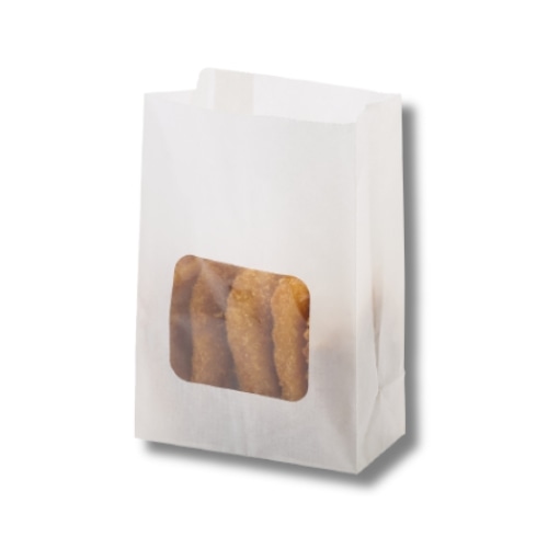 NF窓付き耐油角底袋白