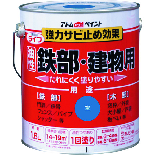 トラスコ中山 アトムペイント 油性鉄部・木部用 ライフ 1.6L 空（ご注文単位1缶）【直送品】