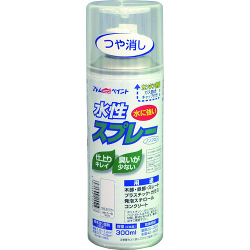 トラスコ中山 アトムペイント 水性スプレー 300ml つや消しネオクリヤー（ご注文単位1本）【直送品】