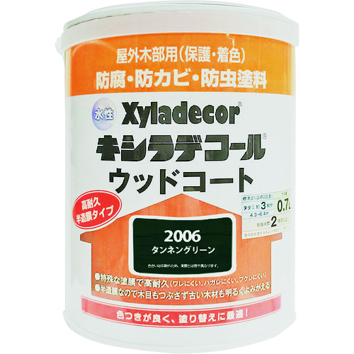 トラスコ中山 KANSAI 水性XDウッドコートS タンネングリーン 0.7L（ご注文単位1缶）【直送品】