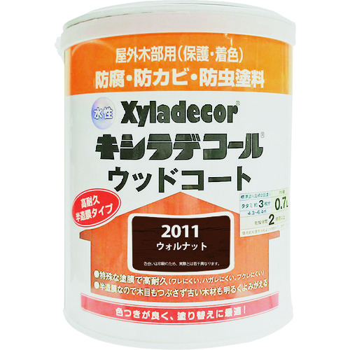 トラスコ中山 KANSAI 水性XDウッドコートS ウォルナット0.7L（ご注文単位1缶）【直送品】