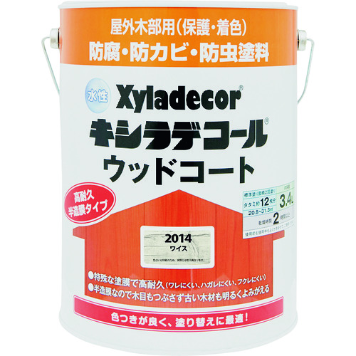 トラスコ中山 KANSAI 水性XDウッドコートS ワイス 3.4L（ご注文単位1缶）【直送品】