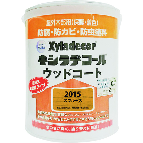 トラスコ中山 KANSAI 水性XDウッドコートS スプルース 0.7L（ご注文単位1缶）【直送品】