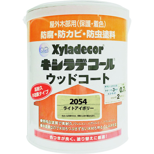 トラスコ中山 KANSAI 水性XDウッドコートS ライトアイボリー 0.7L（ご注文単位1缶）【直送品】