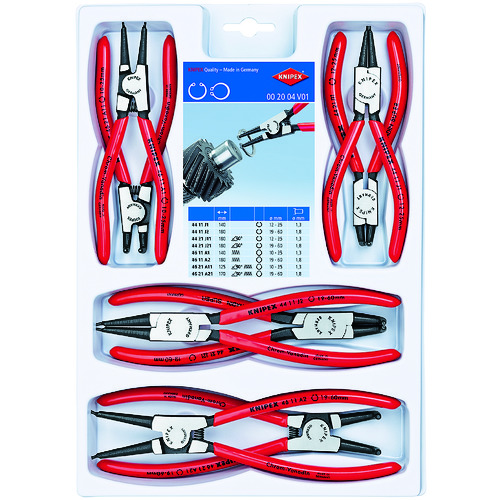 トラスコ中山 KNIPEX 002004V01 8本組 スナップリングプライヤー（ご注文単位1セット）【直送品】