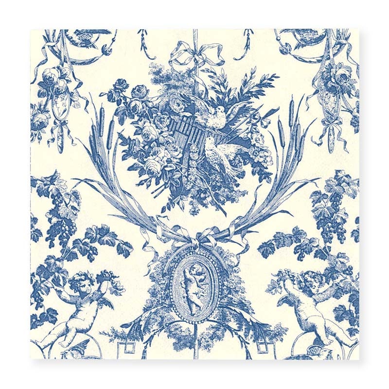 Caspari ペーパーナプキン　20枚 Romantic　Toile　Blue 3300L 1パック（ご注文単位48パック）【直送品】