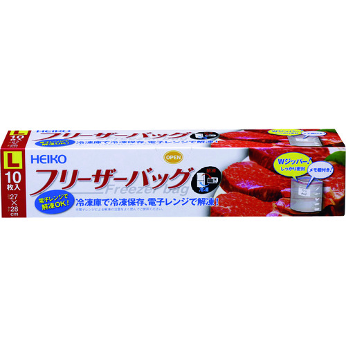 トラスコ中山 HEIKO フリーザーバッグ L 10枚入り（ご注文単位1箱）【直送品】