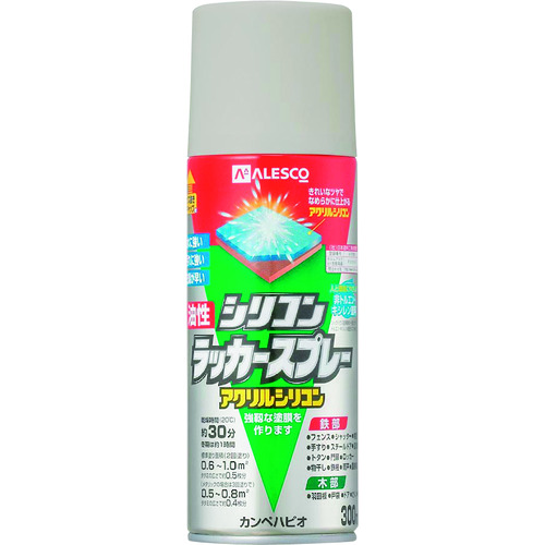 トラスコ中山 KANSAI 油性シリコンラッカースプレー ライトグレー 300ml（ご注文単位1本）【直送品】