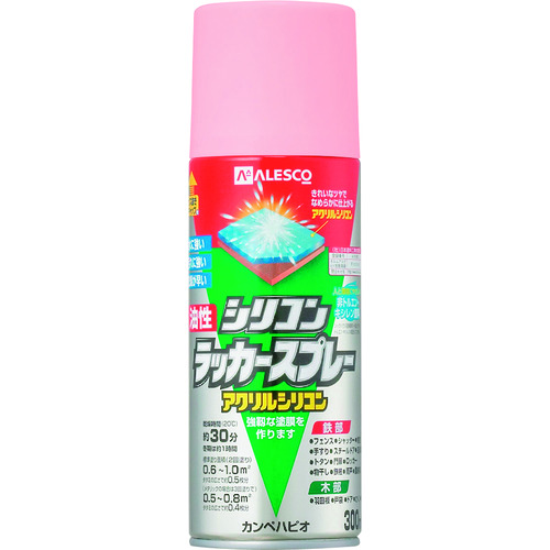 トラスコ中山 KANSAI 油性シリコンラッカースプレー ピンク 300ml（ご注文単位1本）【直送品】