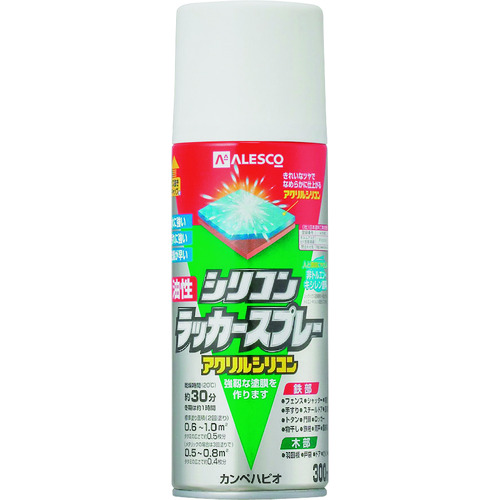 トラスコ中山 KANSAI 油性シリコンラッカースプレー ホワイト 300ml（ご注文単位1本）【直送品】