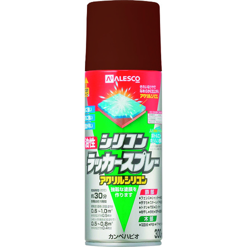 トラスコ中山 KANSAI 油性シリコンラッカースプレー ブラウン 300ml（ご注文単位1本）【直送品】