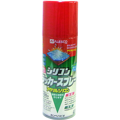 トラスコ中山 KANSAI 油性シリコンラッカースプレー レッド 420ml（ご注文単位1本）【直送品】