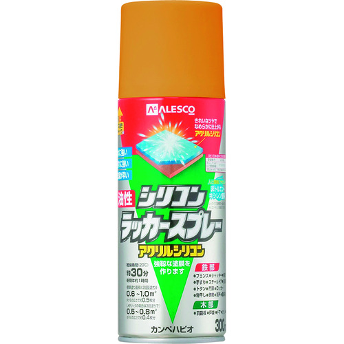 トラスコ中山 KANSAI 油性シリコンラッカースプレー ゴールドメタリック 300ml（ご注文単位1本）【直送品】