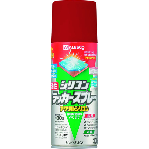 トラスコ中山 KANSAI 油性シリコンラッカースプレー レッドメタリック 300ml（ご注文単位1本）【直送品】