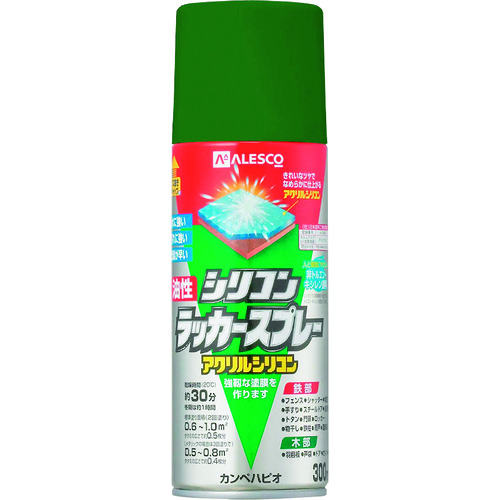 トラスコ中山 KANSAI 油性シリコンラッカースプレー ミントグリーンメタリック 300ml（ご注文単位1本）【直送品】