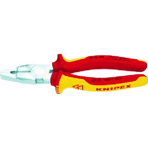 トラスコ中山 KNIPEX 0106-190 絶縁ペンチ 1000V（ご注文単位1個）【直送品】