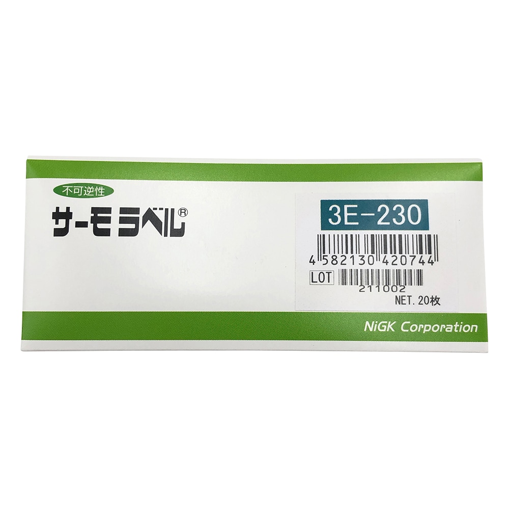 日油技研工業 サーモラベル(R)3Eシリーズ(不可逆/3点式)　20枚入　3E-230 1箱（ご注文単位1箱）【直送品】
