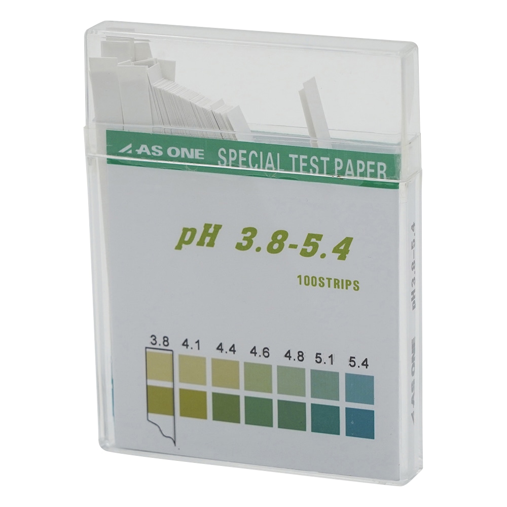 アズワン pH試験紙 スティック 1箱（100枚入）　pH3.8-5.4 1箱（ご注文単位1箱）【直送品】