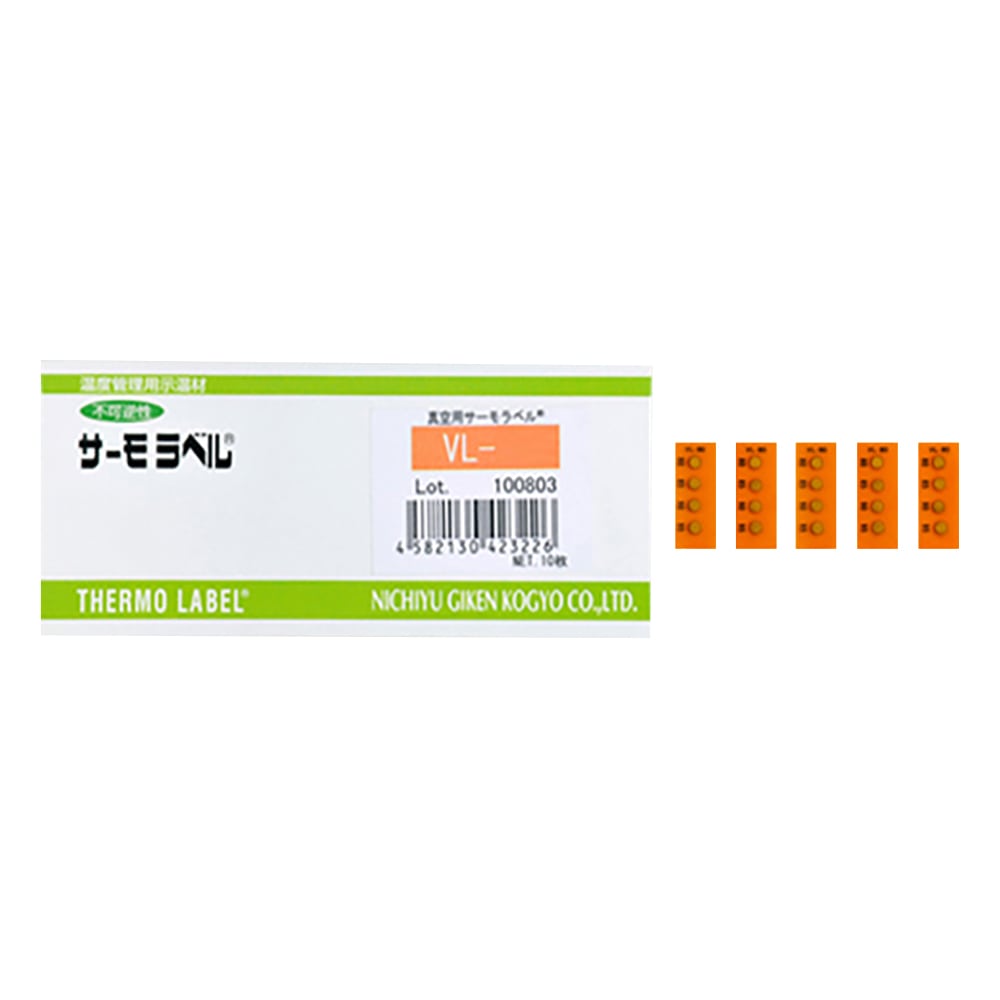 日油技研工業 真空用サーモラベル（R）VLシリーズ（不可逆）1箱（10枚入）　VL-40 1箱（ご注文単位1箱）【直送品】