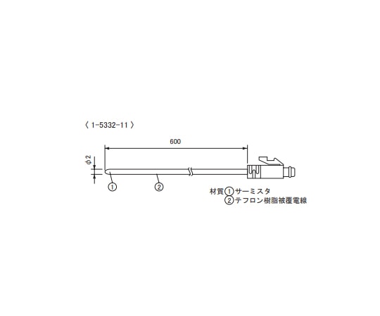 ティアンドデイ 温度センサ フッ素樹脂被Φ2.2mm　TR-5106 1セット（ご注文単位1セット）【直送品】