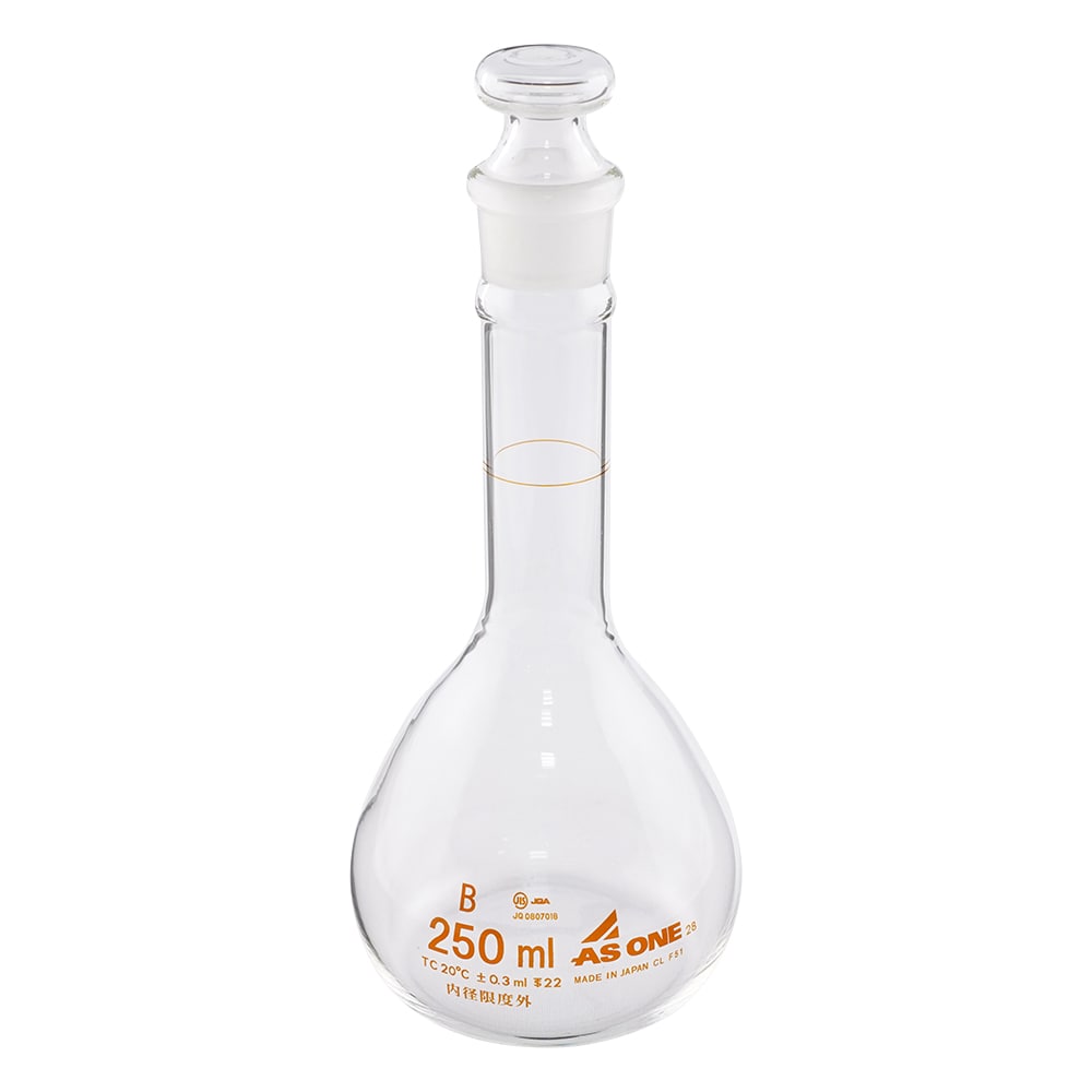 アズワン 短型メスフラスコ　白　250mL　　　　 1個（ご注文単位1個）【直送品】