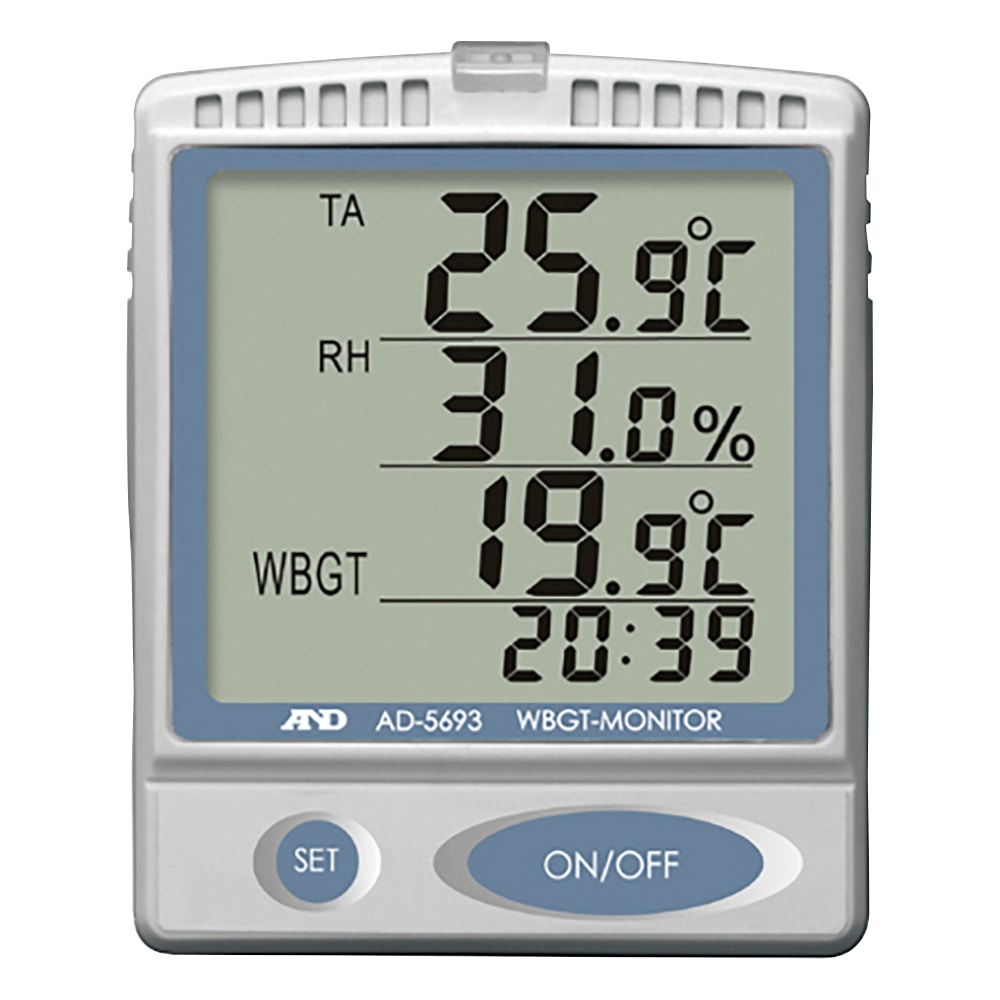 エー・アンド・デイ 熱中症指数計 / 熱中症指数モニター　壁掛・卓上形 熱中症指数計　AD-5693 1台（ご注文単位1台）【直送品】