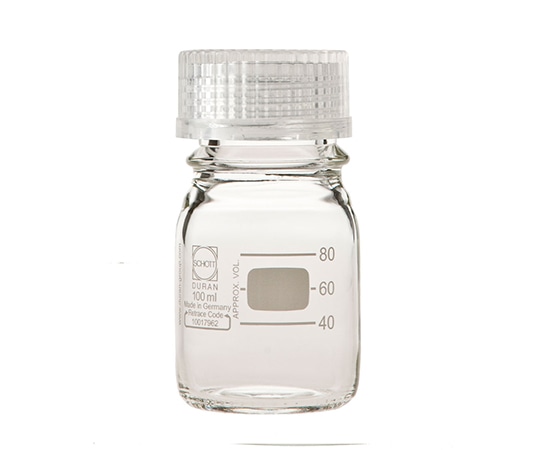 DWK Life Sciences ねじ口瓶丸型（デュラン（R）） 透明キャップ付 100mL　 1本（ご注文単位1本）【直送品】