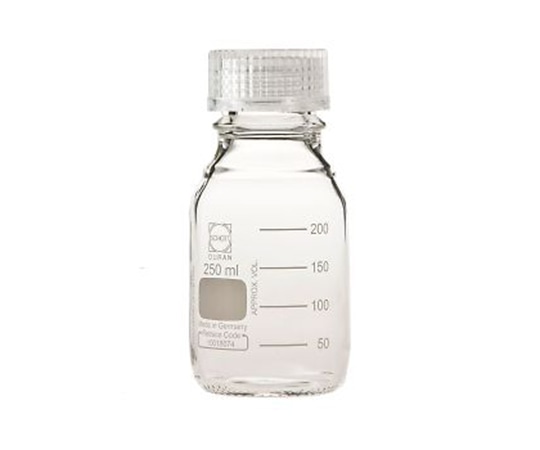 DWK Life Sciences ねじ口瓶丸型（デュラン（R）） 透明キャップ付 250mL　 1本（ご注文単位1本）【直送品】