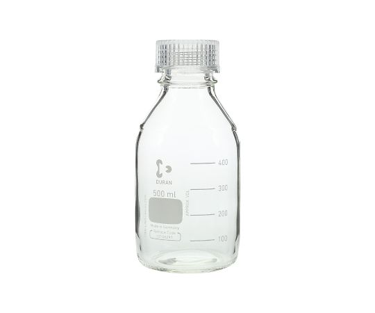 DWK Life Sciences ねじ口瓶丸型（デュラン（R）） 透明キャップ付 500mL　 1本（ご注文単位1本）【直送品】