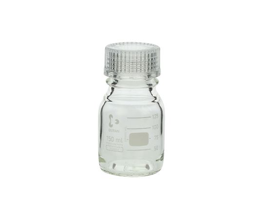 DWK Life Sciences ねじ口瓶丸型（デュラン（R）） 透明キャップ付 150mL　 1本（ご注文単位1本）【直送品】