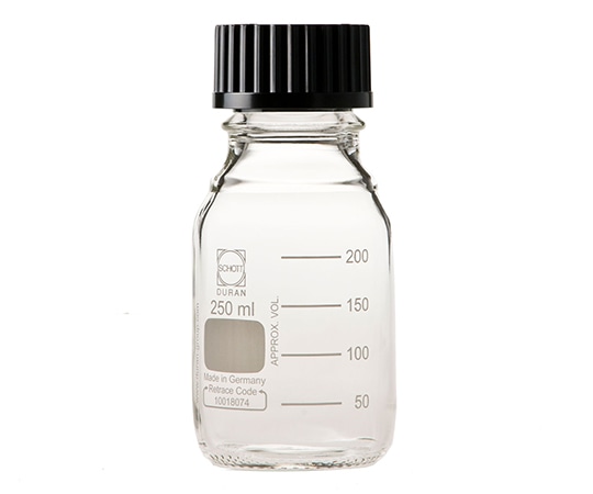 DWK Life Sciences ねじ口瓶丸型（デュラン（R）） 黒キャップ付 250mL　 1本（ご注文単位1本）【直送品】