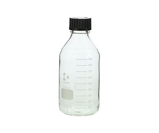 DWK Life Sciences ねじ口瓶丸型（デュラン（R）） 黒キャップ付 1000mL　 1本（ご注文単位1本）【直送品】