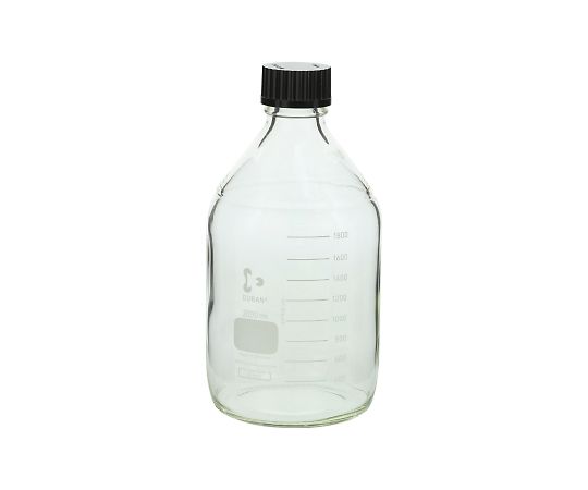 DWK Life Sciences ねじ口瓶丸型（デュラン（R）） 黒キャップ付 2000mL　 1本（ご注文単位1本）【直送品】