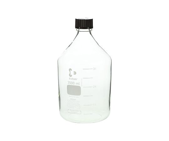 DWK Life Sciences ねじ口瓶丸型（デュラン（R）） 赤キャップ付 3500mL　 1本（ご注文単位1本）【直送品】