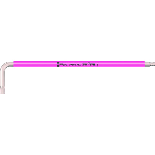 トラスコ中山 Wera 3950 SPKL Hex-Plus ステンレス六角レンチ 3.0 brightpink（ご注文単位1個）【直送品】