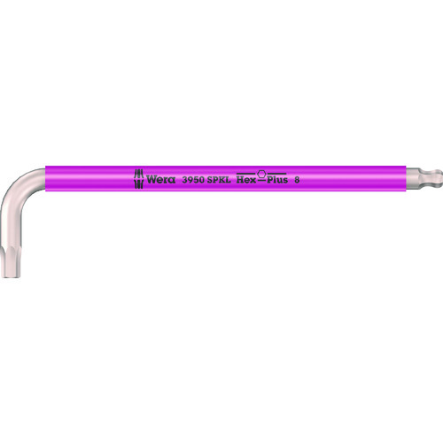 トラスコ中山 Wera 3950 SPKL Hex-Plus ステンレス六角レンチ 8.0 pink（ご注文単位1個）【直送品】