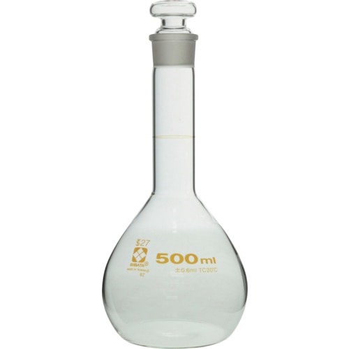 トラスコ中山 SIBATA メスフラスコ 短形 500ml（ご注文単位1本）【直送品】